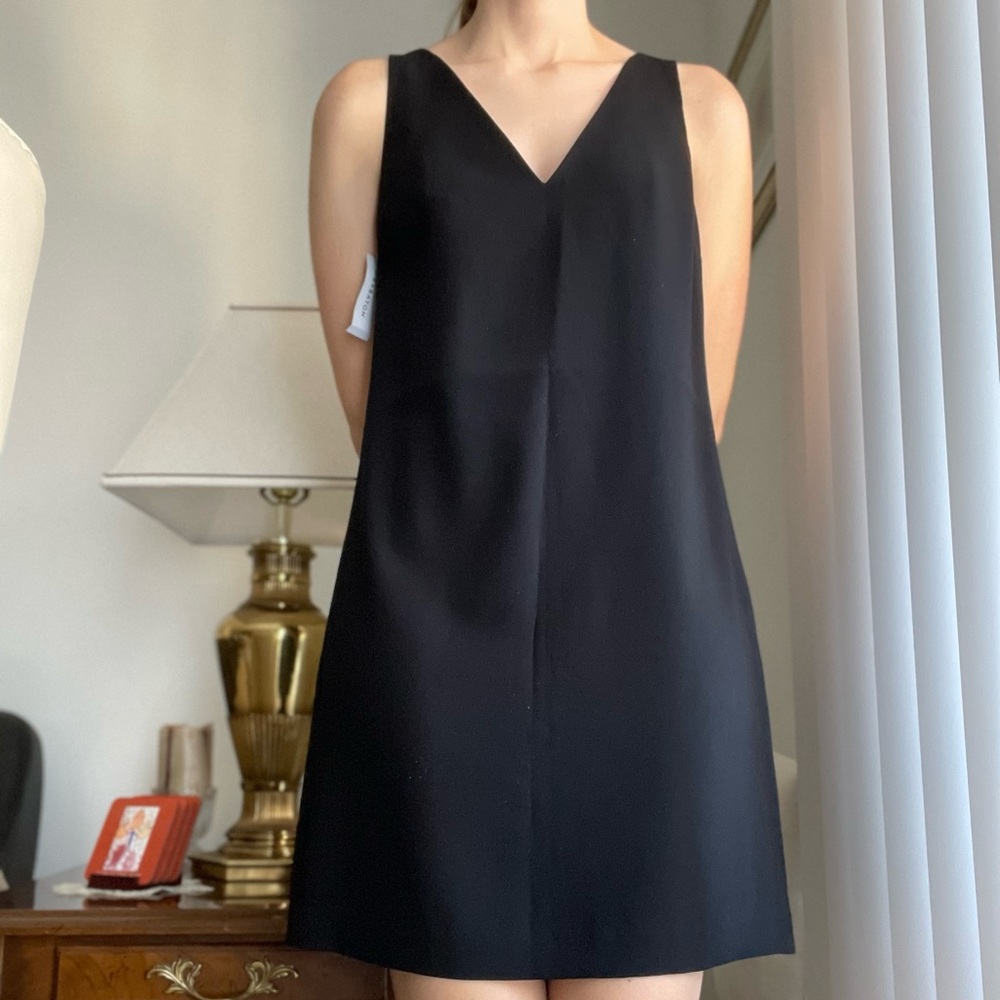 Black Aritzia mini dress.
